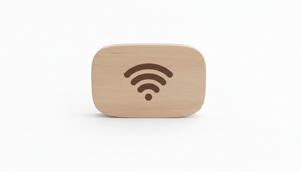 WiFi Porter in modern living room — smart home wood accessory Chics Nature